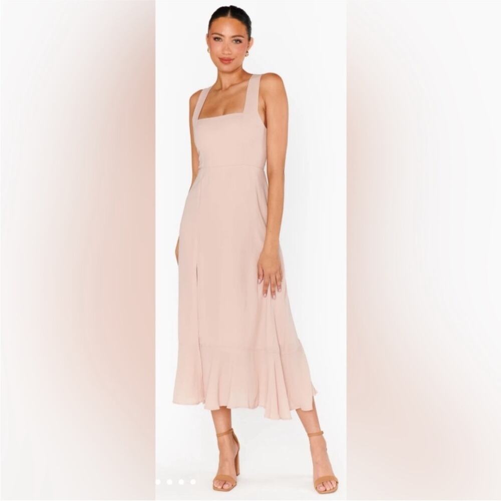 Show Me Your Mumu Claire‎ Midi Dress Dusty Blush Pink Size Medium